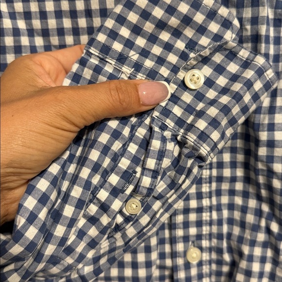 GAP Navy white Dockside Slim fit Gingham button up long sleeve - large - Picture 5 of 6